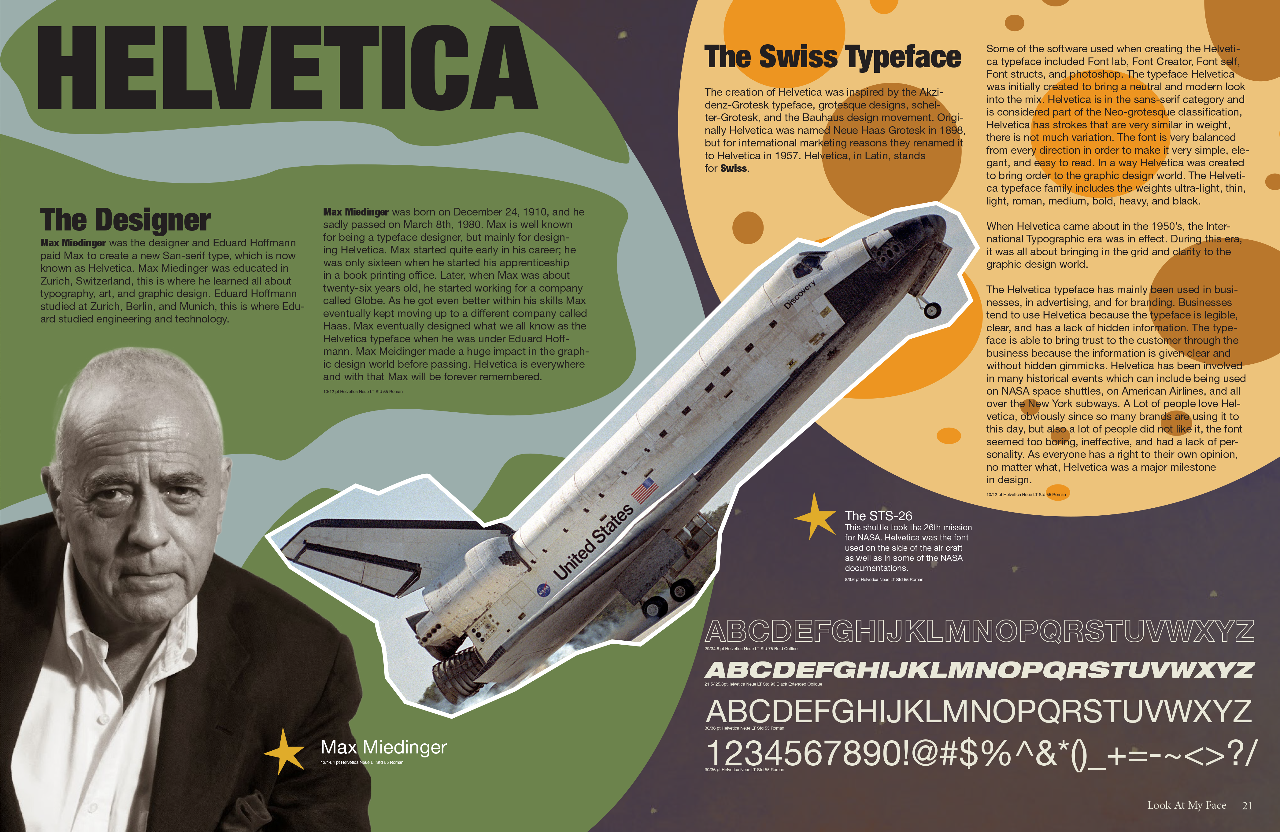 magazine spread all about helvetiva